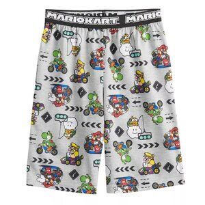 Nintendo Super Mario Boys Sleep Pajama Shorts Size Small 4/5 Mario Kart Wheels